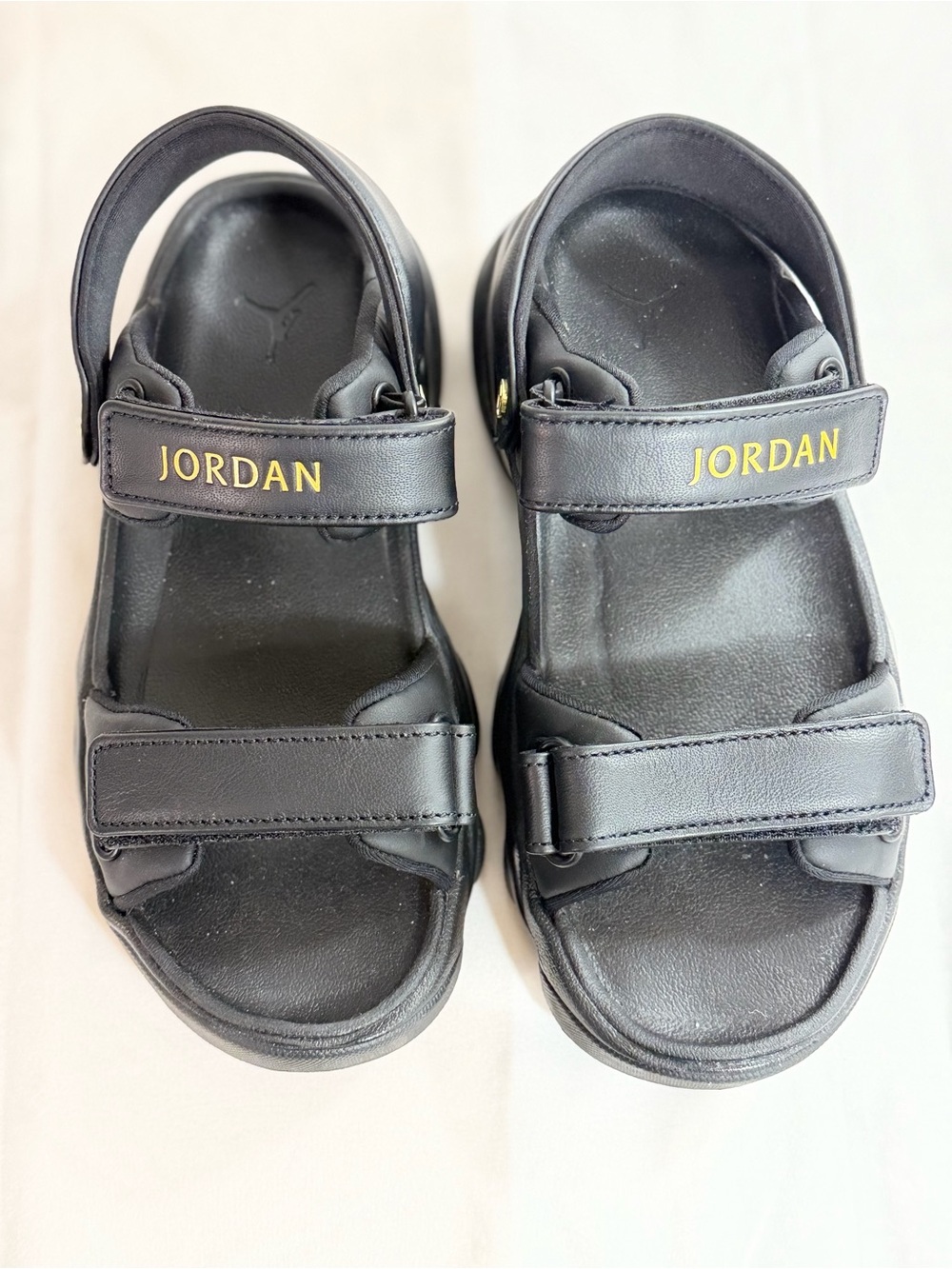 Jordan  Black Sandals with Gold
